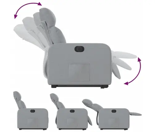 Elektrisks Atpūtas Krēsls Paceļams/Atgāžams Gaiši Pelēks Audums Vidaxl