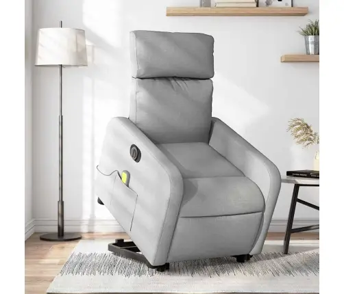 Elektriline Püsti Tõusmist Toetav Massaažitool, Helehall Kangas