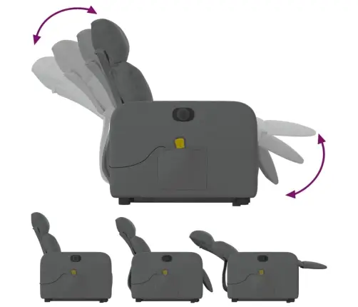 Elektriline Püstitõusmist Toetav Massaažitool, Tumehall, Kangas