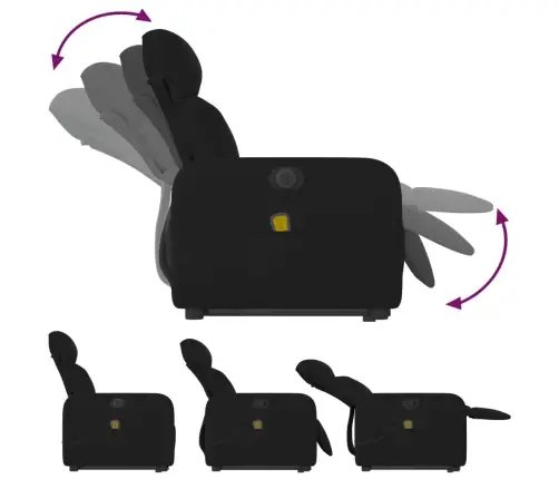 Elektriline Püstitõusmist Toetav Massaažitool, Must, Kangas