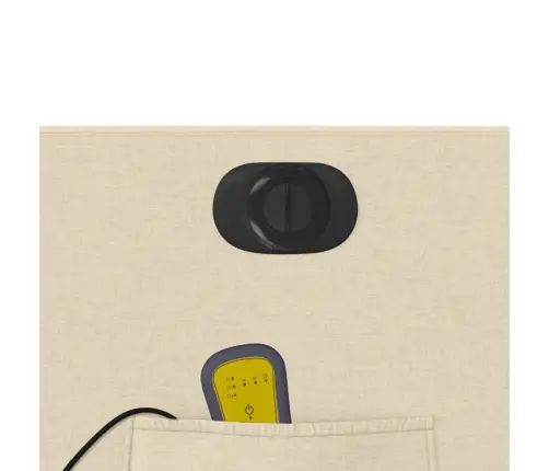 Elektrisks Masāžas Krēsls, Paceļams, Krēmkrāsas Audums Vidaxl