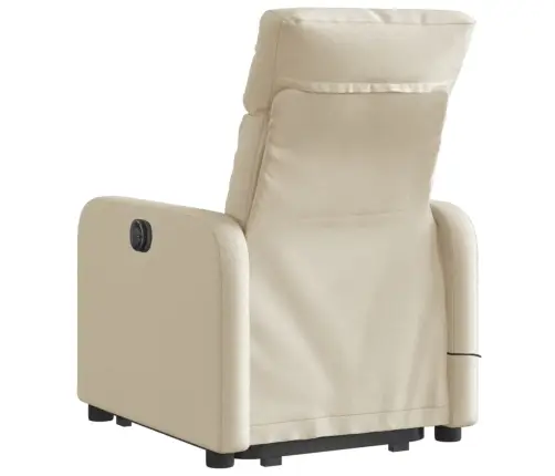 Elektrisks Masāžas Krēsls, Paceļams, Krēmkrāsas Audums Vidaxl