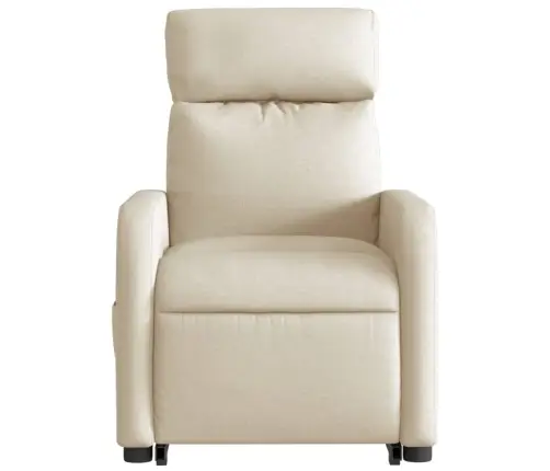 Elektrisks Masāžas Krēsls, Paceļams, Krēmkrāsas Audums Vidaxl