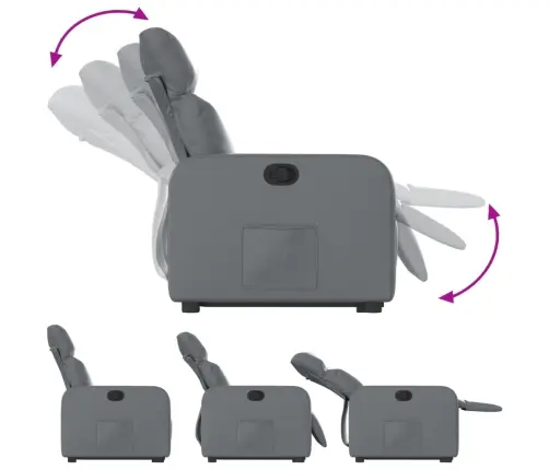 Atpūtas Krēsls, Paceļams, Atgāžams, Pelēka Mākslīgā Āda Vidaxl