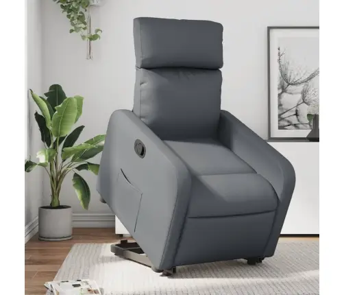 Atpūtas Krēsls, Paceļams, Atgāžams, Pelēka Mākslīgā Āda Vidaxl