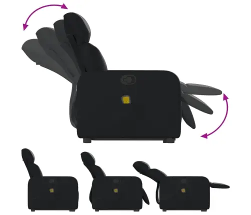 Masāžas Krēsls, Paceļams, Atgāžams, Melna Mākslīgā Āda Vidaxl