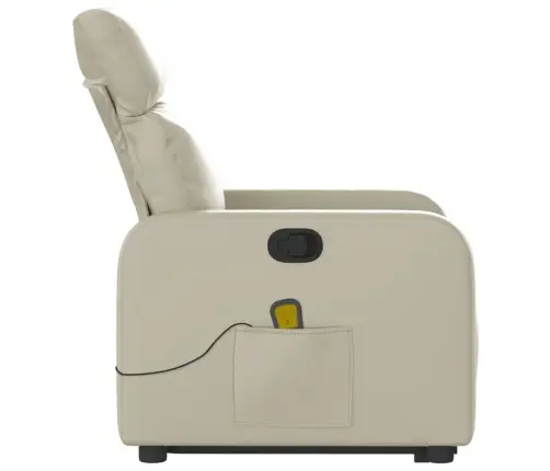 Püstitõusmist Toetav Massaažitool, Kreemjas, Kunstnahk