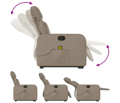 Atsistojantis Masažinis Krėslas, Kapučino, Dirbtinė Oda