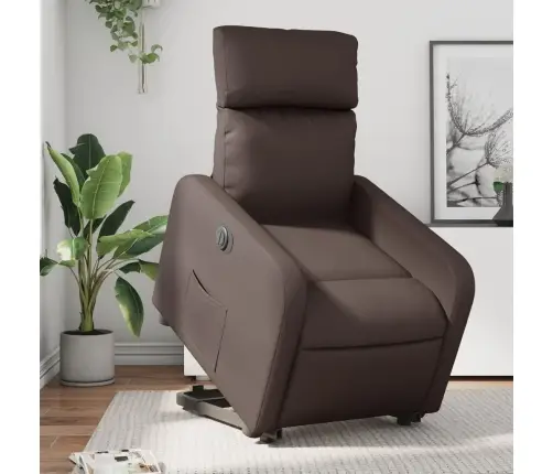 Elektriline Püstitõusmist Toetav Tugitool, Pruun, Kunstnahk