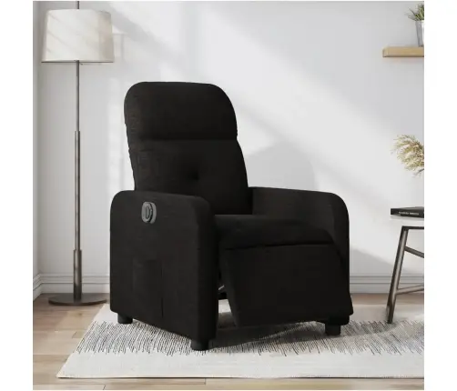 Elektrisks Atpūtas Krēsls, Atgāžams, Melns Audums Vidaxl