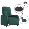 Elektrisks Atpūtas Krēsls, Atgāžams, Tumši Zaļš Audums Vidaxl