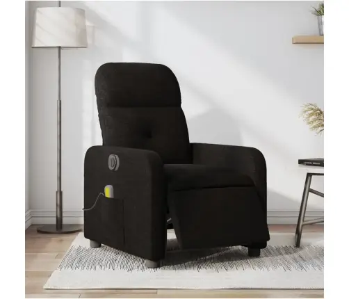 Elektrisks Masāžas Krēsls, Atgāžams, Melns Audums Vidaxl