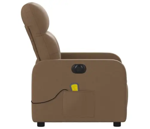 Elektrisks Masāžas Krēsls, Atgāžams, Brūns Audums Vidaxl