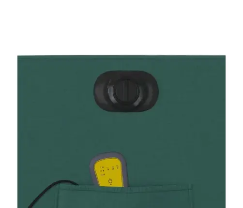 Elektrisks Masāžas Krēsls, Atgāžams, Tumši Zaļš Audums Vidaxl