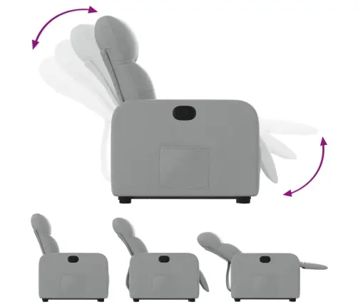 Atsistojantis Atlošiamas Krėslas, Šviesiai Pilkas, Audinys