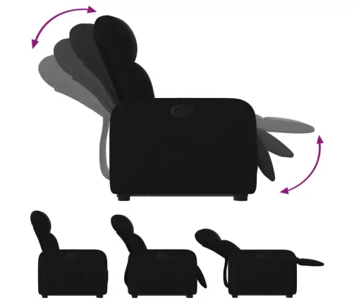 Atpūtas Krēsls, Paceļams, Atgāžams, Melns Audums Vidaxl