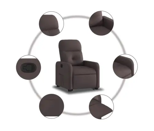 Püsti Tõusmist Toetav Tugitool, Tumepruun, Kangas