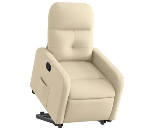 Atpūtas Krēsls, Paceļams, Atgāžams, Krēmkrāsas Audums Vidaxl