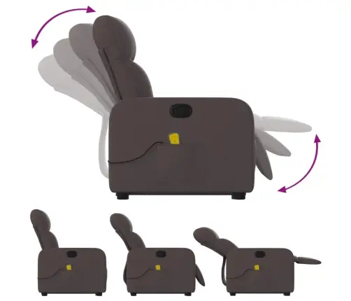 Püsti Tõusmist Toetav Massaažitool, Tumepruun, Kangas