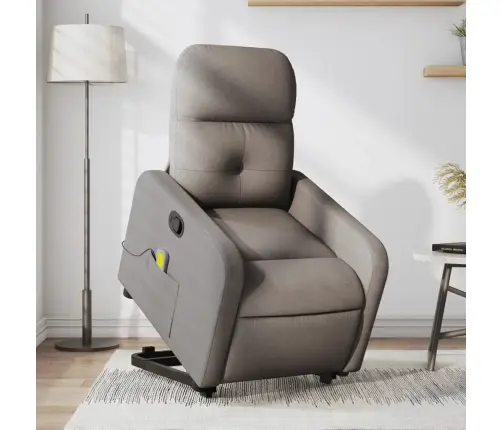 Atsistojantis Atlošiamas Masažinis Krėslas, Taupe, Audinys Atsistojantis Atlošiamas Masažinis Krėslas, Taupe, Audinys