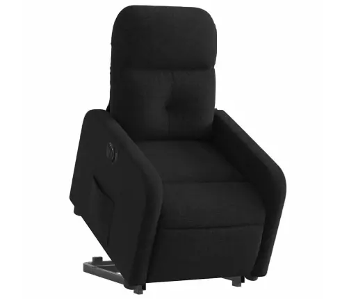 Elektrisks Atpūtas Krēsls, Paceļams, Atgāžams, Melns Audums Vidaxl