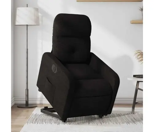 Elektrisks Atpūtas Krēsls, Paceļams, Atgāžams, Melns Audums Vidaxl