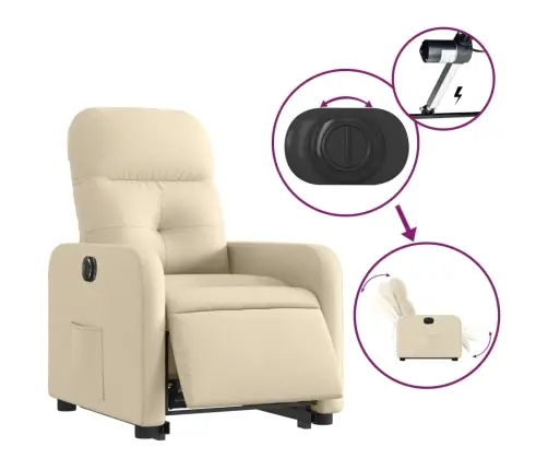 Elektriline Püstitõusmist Toetav Tugitool, Kreemjas, Kangas