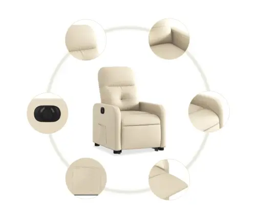 Elektriline Püstitõusmist Toetav Tugitool, Kreemjas, Kangas