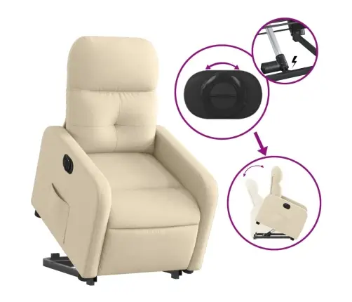 Elektriline Püstitõusmist Toetav Tugitool, Kreemjas, Kangas