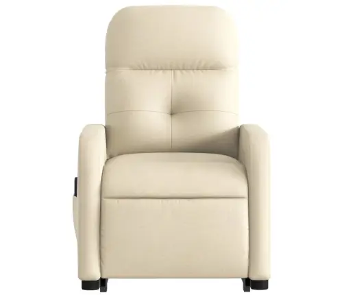 Elektrisks Masāžas Krēsls, Paceļams, Krēmkrāsas Audums Vidaxl