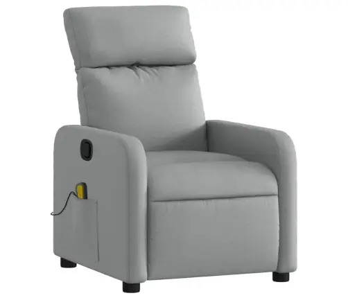 Masāžas Krēsls, Atgāžams, Gaiši Pelēks Audums Vidaxl