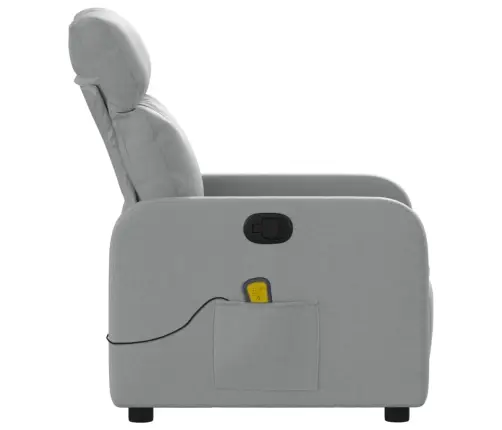 Masāžas Krēsls, Atgāžams, Gaiši Pelēks Audums Vidaxl