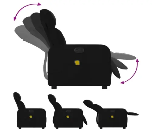 Masāžas Krēsls, Atgāžams, Melns Audums Vidaxl