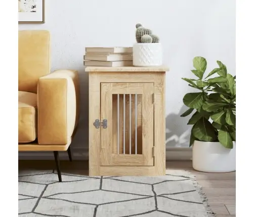 Suņu Būris, Ozolkoka Krāsa, 45X62X59 Cm, Inženierijas Koks Vidaxl