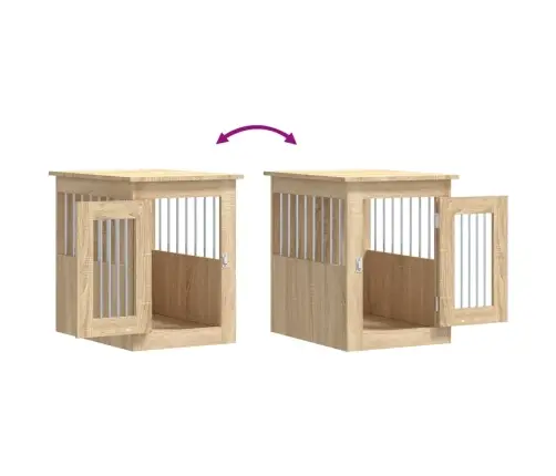 Suņu Būris, Ozolkoka Krāsa, 45X62X59 Cm, Inženierijas Koks Vidaxl