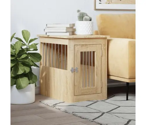 Suņu Būris, Ozolkoka Krāsa, 45X62X59 Cm, Inženierijas Koks Vidaxl