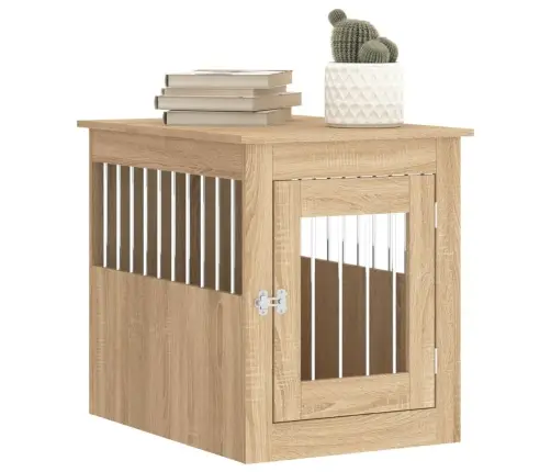 Suņu Būris, Ozolkoka Krāsa, 55X75X65 Cm, Inženierijas Koks Vidaxl