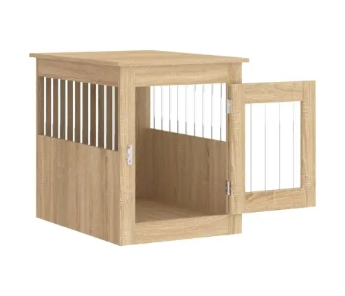 Suņu Būris, Ozolkoka Krāsa, 55X75X65 Cm, Inženierijas Koks Vidaxl