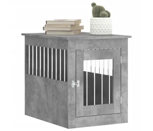 Suņu Būris, Betona Pelēks, 55X75X65 Cm, Inženierijas Koks Vidaxl