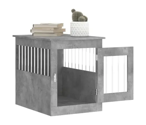Suņu Būris, Betona Pelēks, 55X75X65 Cm, Inženierijas Koks Vidaxl
