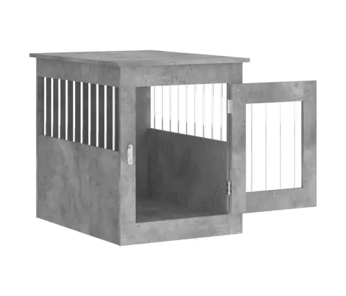 Suņu Būris, Betona Pelēks, 55X75X65 Cm, Inženierijas Koks Vidaxl