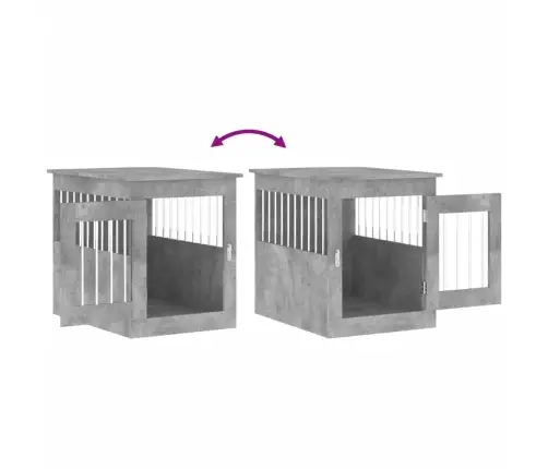 Suņu Būris, Betona Pelēks, 55X75X65 Cm, Inženierijas Koks Vidaxl