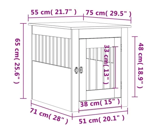 Koerapuur, Suitsutatud Tamm, 55X75X65 cm Tehispuit