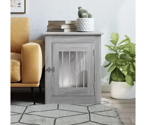 Suņu Būris, Pelēka Ozola, 55X75X65 Cm, Inženierijas Koks Vidaxl