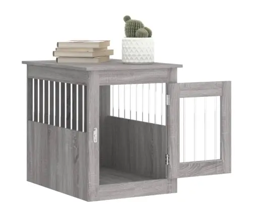 Suņu Būris, Pelēka Ozola, 55X75X65 Cm, Inženierijas Koks Vidaxl