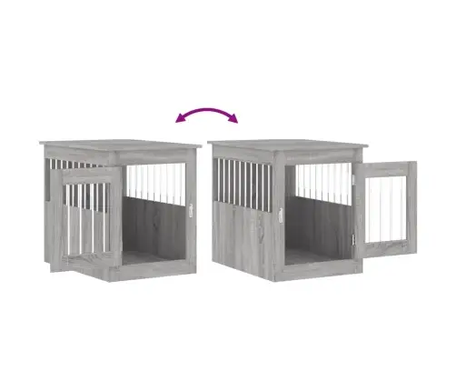 Suņu Būris, Pelēka Ozola, 55X75X65 Cm, Inženierijas Koks Vidaxl