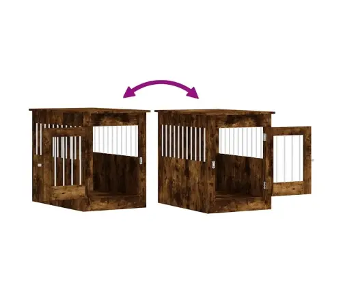 Suņu Būris, Ozolkoka Krāsa, 55X80X68 Cm, Inženierijas Koks Vidaxl