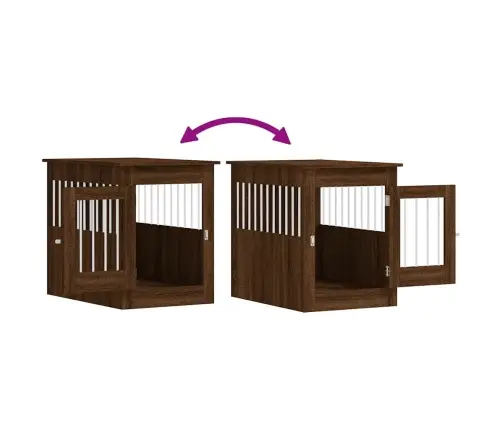 Narvas Šunims, Rudas Ąžuolo, 55X80X68cm Apdirbta Mediena