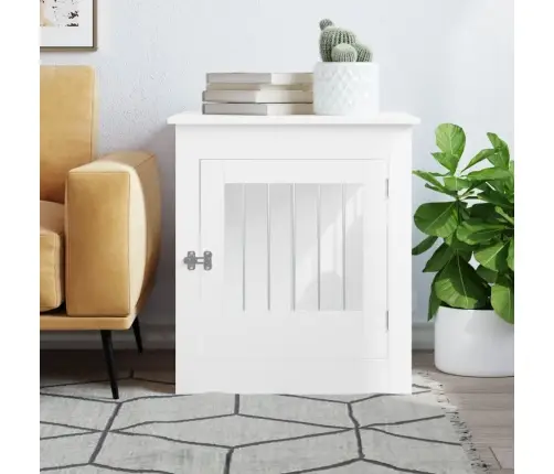 Suņu Būris, Balts, 64,5X80X71 Cm, Inženierijas Koks Vidaxl