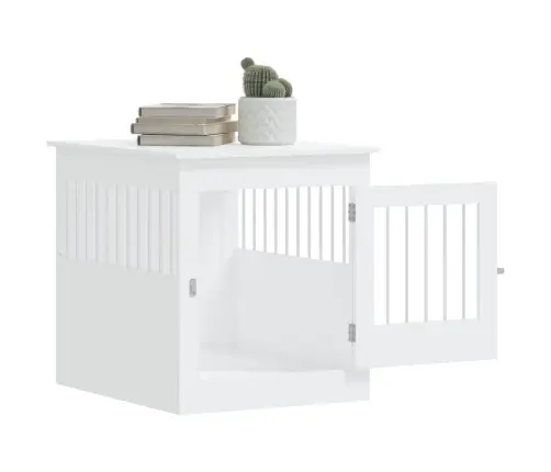 Suņu Būris, Balts, 64,5X80X71 Cm, Inženierijas Koks Vidaxl